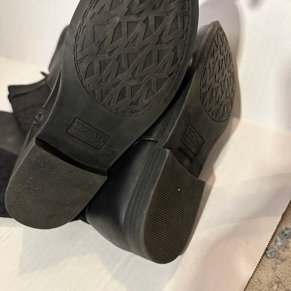 Michael Kors Logo Size 5 Black Zeppelin Riding Boot Fall Winter Closet Staple - Picture 6 of 11